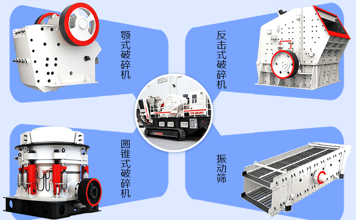 流動式石子粉碎機：自由搭配各種破碎設備